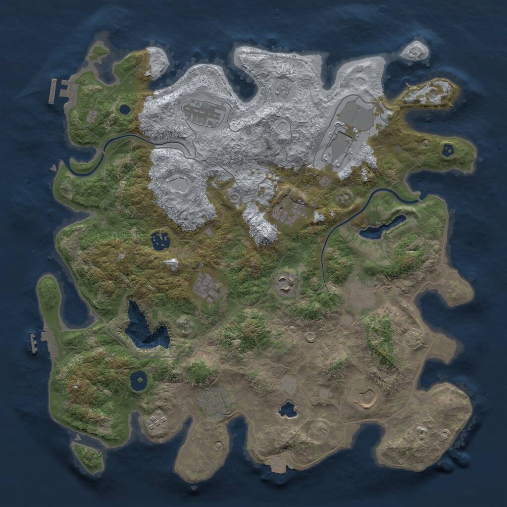 Rust Map: Procedural Map, Size: 4000, Seed: 1045967836, 16 Monuments