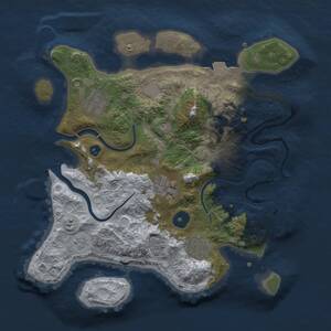 Thumbnail Rust Map: Procedural Map, Size: 3000, Seed: 7789, 9 Monuments