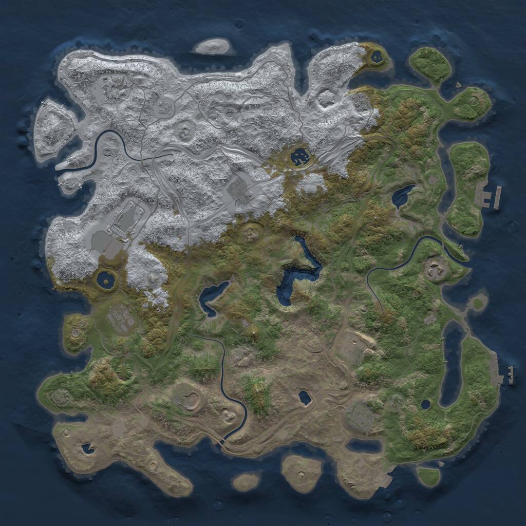 Rust Map: Procedural Map, Size: 4500, Seed: 1576523857, 16 Monuments