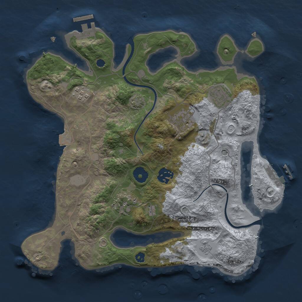 Rust Map: Procedural Map, Size: 3000, Seed: 1412930426, 11 Monuments