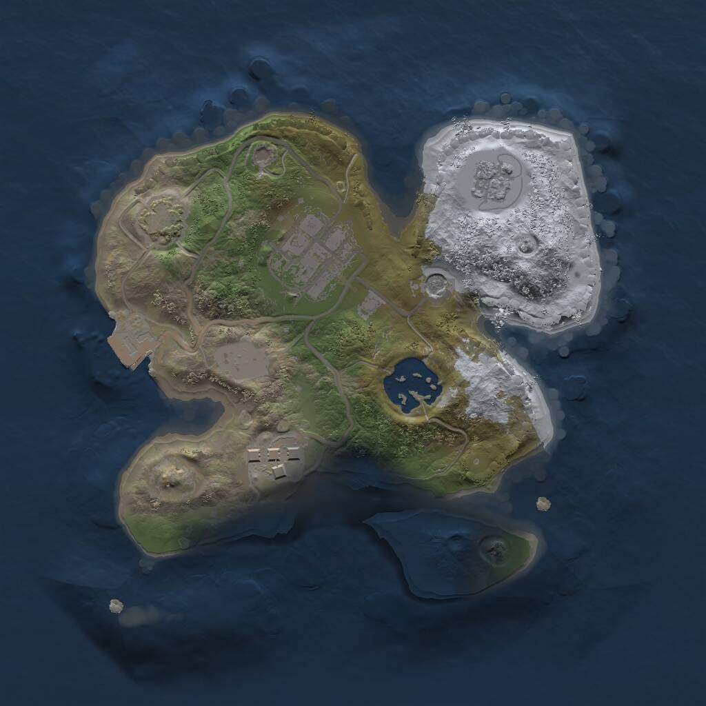 Rust Map: Procedural Map, Size: 2000, Seed: 2070158176, 7 Monuments