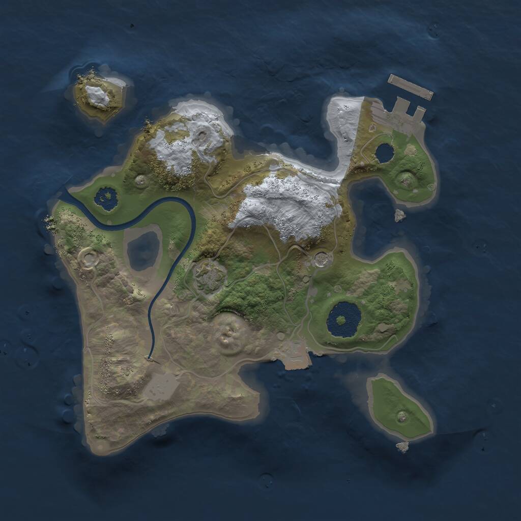 Rust Map: Procedural Map, Size: 2250, Seed: 808788496, 4 Monuments