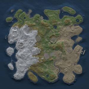 Thumbnail Rust Map: Procedural Map, Size: 3850, Seed: 1133439365, 15 Monuments