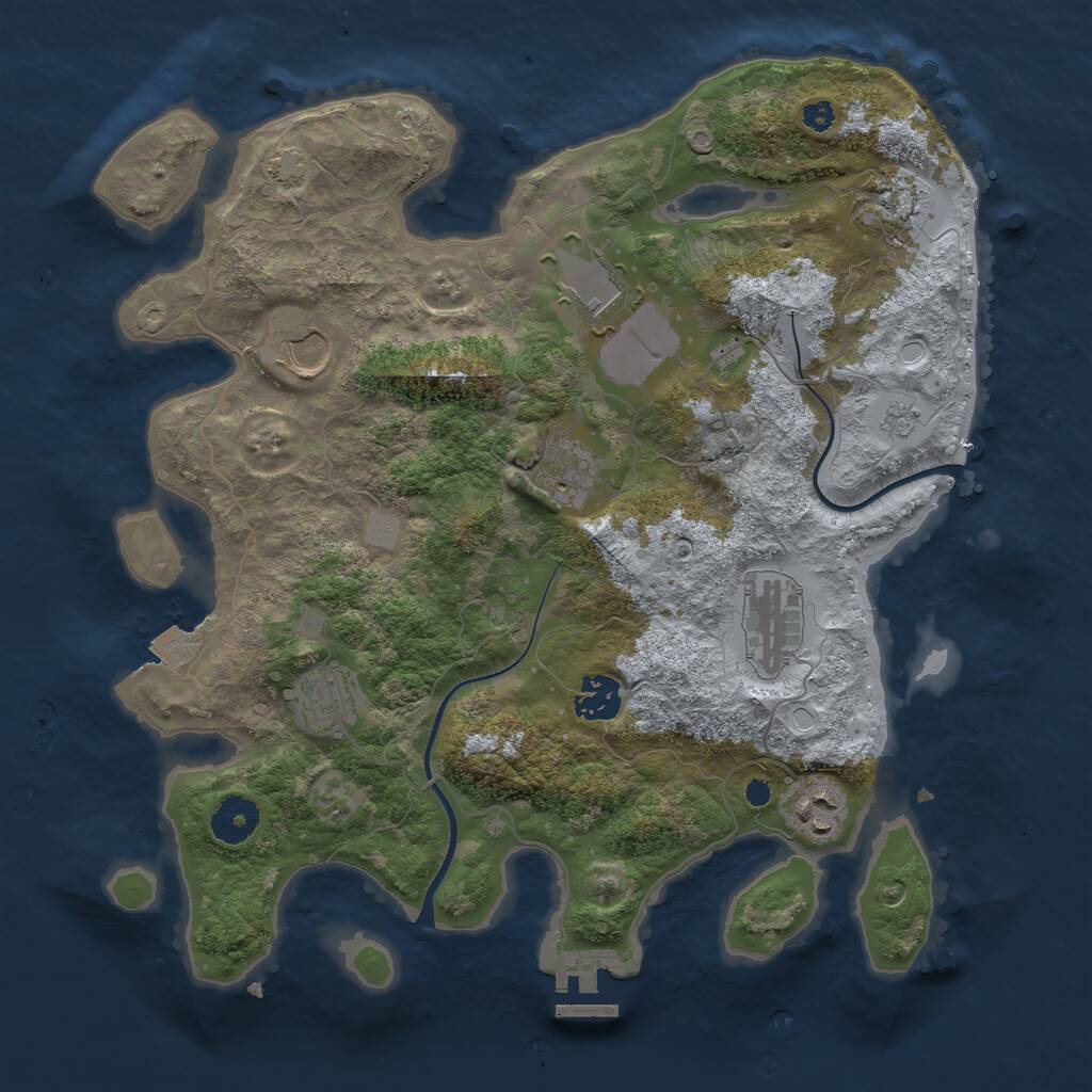 Rust Map: Procedural Map, Size: 3500, Seed: 19726120, 12 Monuments