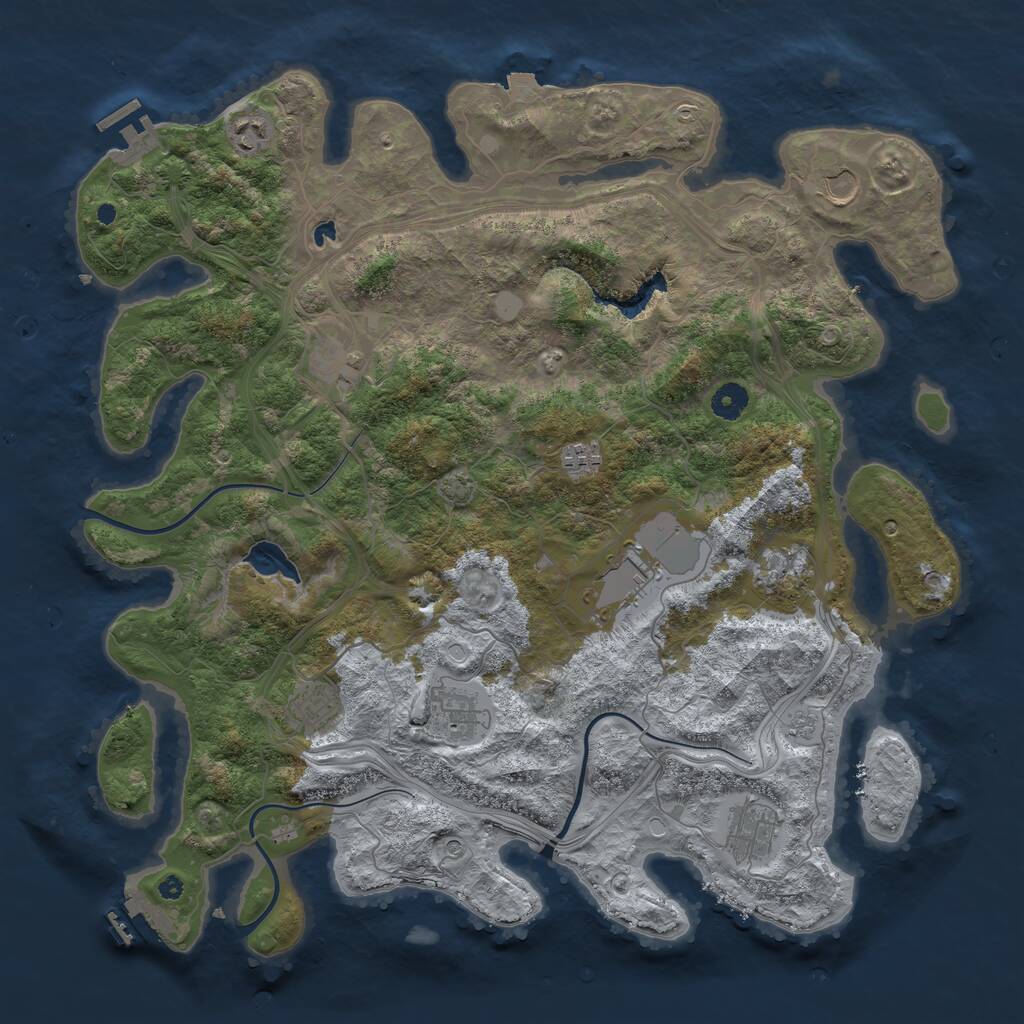 Rust Map: Procedural Map, Size: 4250, Seed: 1018802298, 15 Monuments