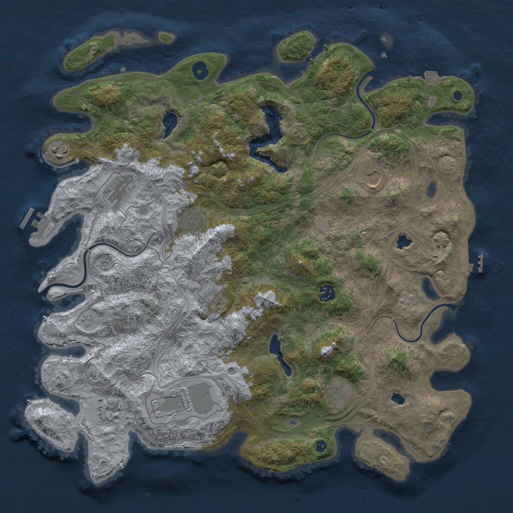 Rust Map: Procedural Map, Size: 4500, Seed: 357411076, 16 Monuments