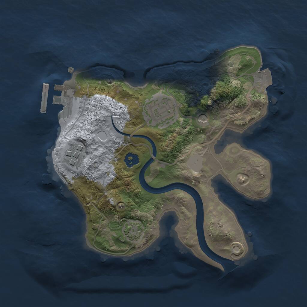 Rust Map: Procedural Map, Size: 2100, Seed: 1986908484, 6 Monuments
