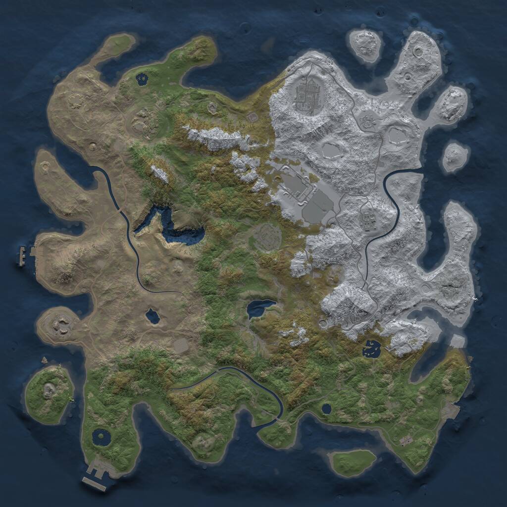 Rust Map: Procedural Map, Size: 4096, Seed: 1432170502, 13 Monuments