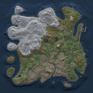 Thumbnail Rust Map: Procedural Map, Size: 3500, Seed: 928400887, 15 Monuments