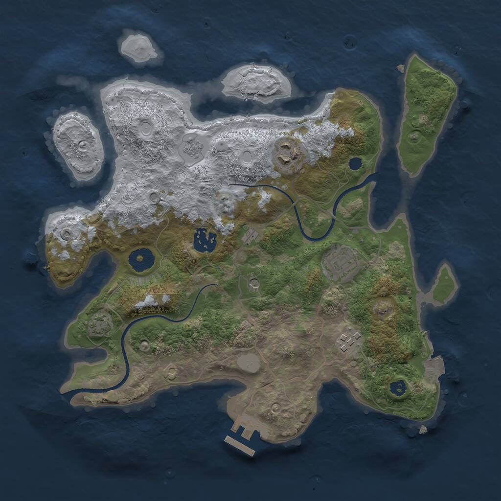 Rust Map: Procedural Map, Size: 3100, Seed: 54546, 9 Monuments