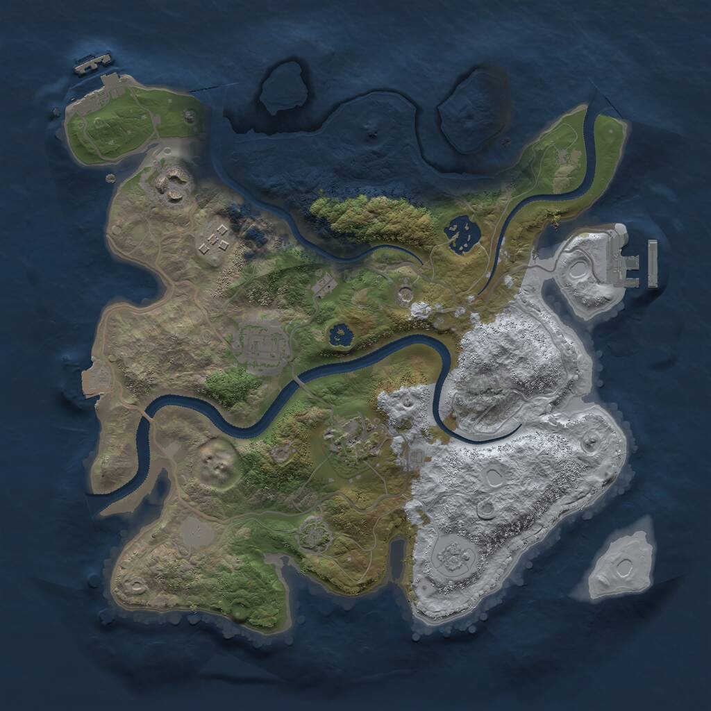 Rust Map: Procedural Map, Size: 3000, Seed: 680648441, 11 Monuments