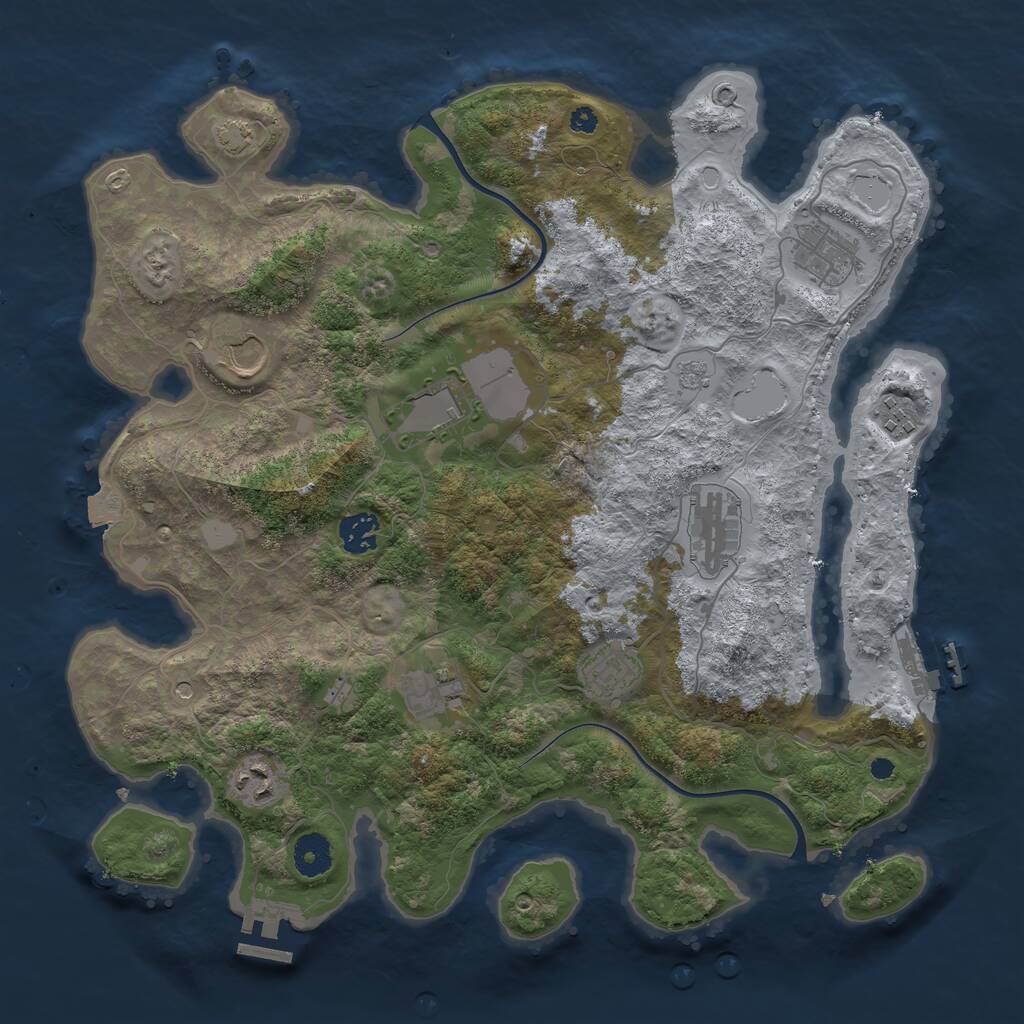 Rust Map: Procedural Map, Size: 3750, Seed: 54321845, 15 Monuments