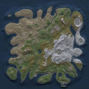 Thumbnail Rust Map: Procedural Map, Size: 3700, Seed: 1111926091, 14 Monuments