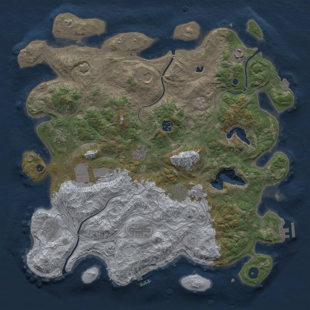 Rust Map: Procedural Map, Size: 4250, Seed: 1226847875, 16 Monuments
