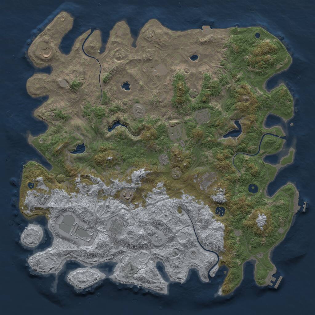Rust Map: Procedural Map, Size: 4800, Seed: 300666536, 17 Monuments