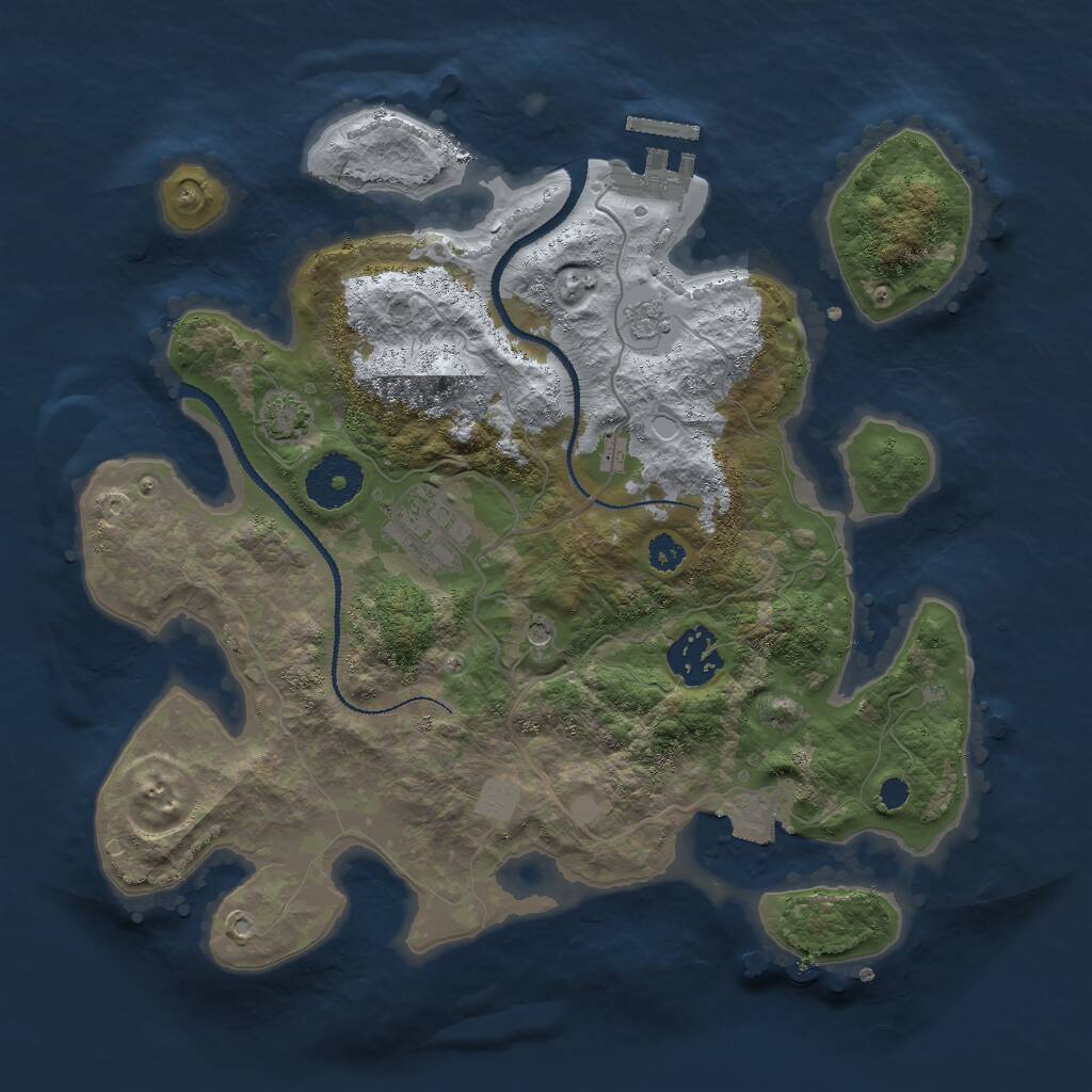Rust Map: Procedural Map, Size: 3000, Seed: 1531904260, 7 Monuments