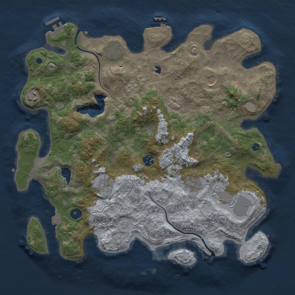 Rust Map: Procedural Map, Size: 4000, Seed: 1551006886, 14 Monuments