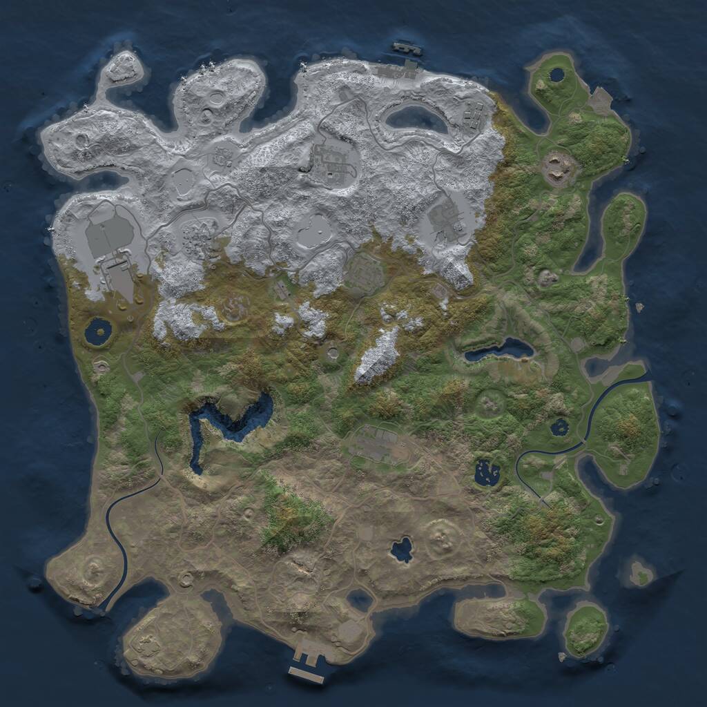 Rust Map: Procedural Map, Size: 4000, Seed: 1477587031, 15 Monuments