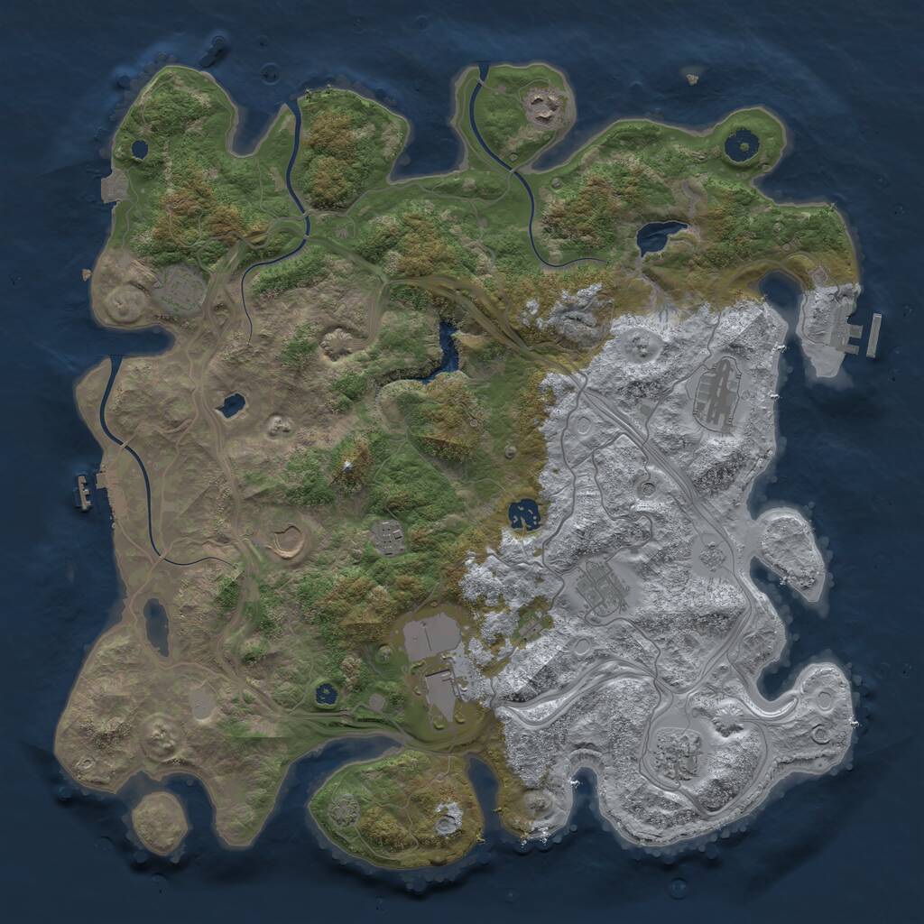 Rust Map: Procedural Map, Size: 4250, Seed: 26617, 15 Monuments