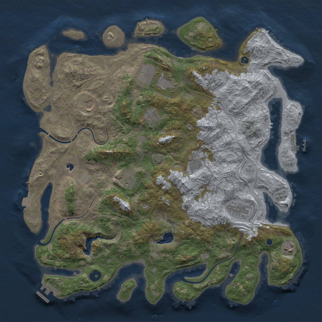 Rust Map: Procedural Map, Size: 4250, Seed: 1364583605, 15 Monuments