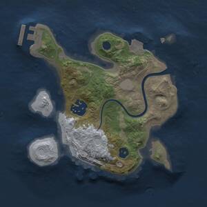 Thumbnail Rust Map: Procedural Map, Size: 2000, Seed: 1548403226, 3 Monuments