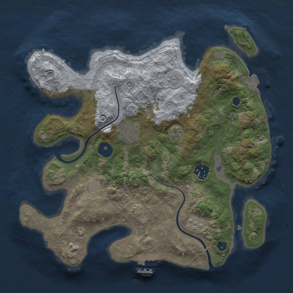 Rust Map: Procedural Map, Size: 3000, Seed: 3324234, 8 Monuments