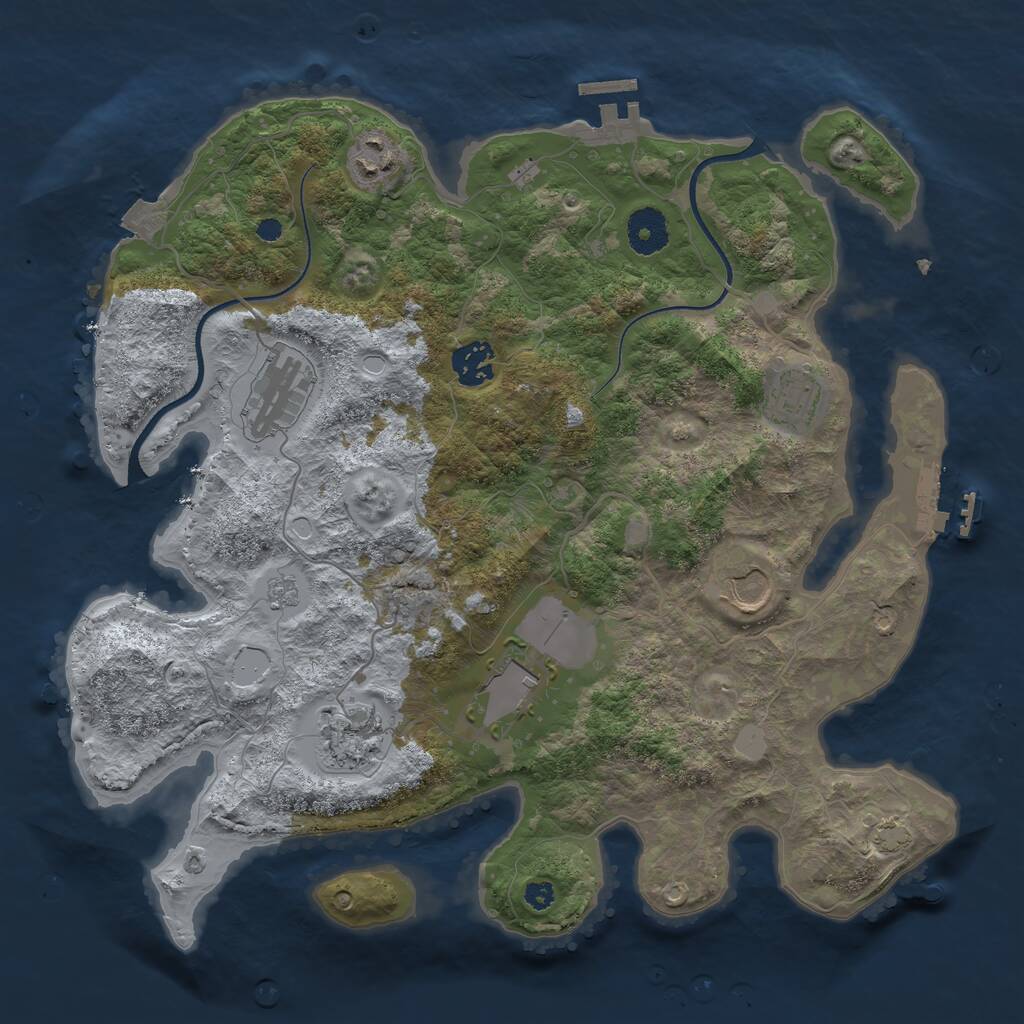 Rust Map: Procedural Map, Size: 3500, Seed: 1531552164, 12 Monuments