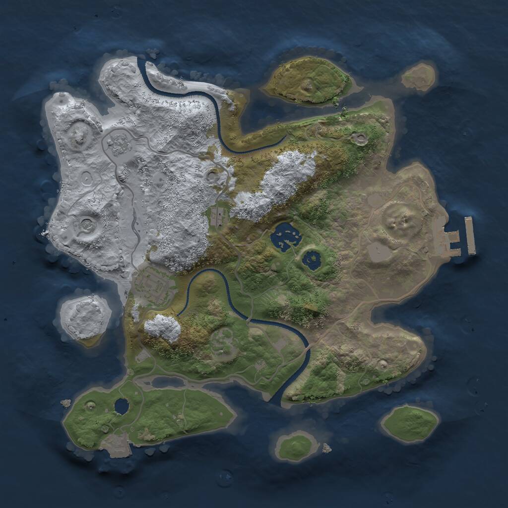 Rust Map: Procedural Map, Size: 2700, Seed: 2021419889, 6 Monuments