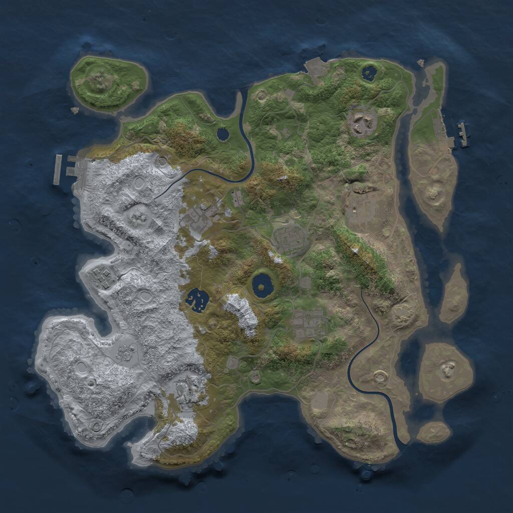 Rust Map: Procedural Map, Size: 3400, Seed: 8151603, 14 Monuments