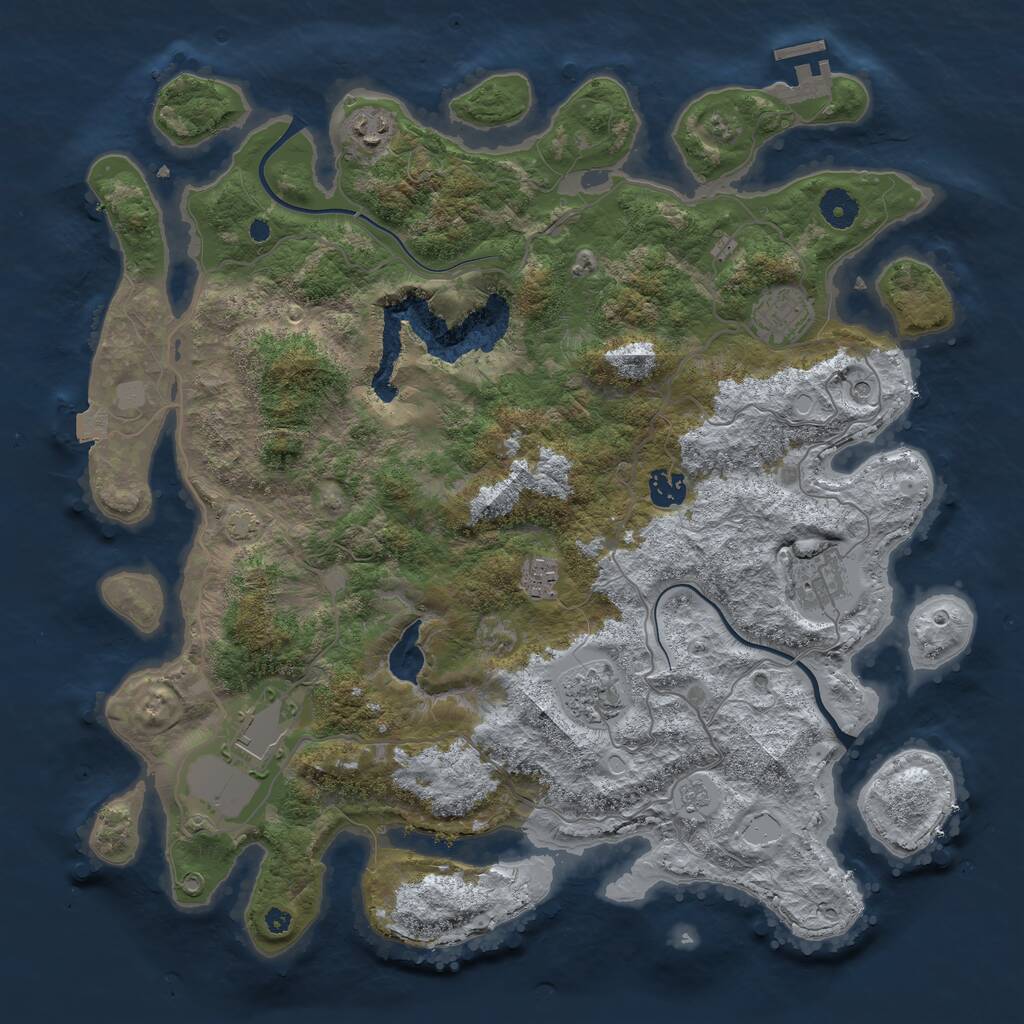 Rust Map: Procedural Map, Size: 4000, Seed: 2626, 12 Monuments
