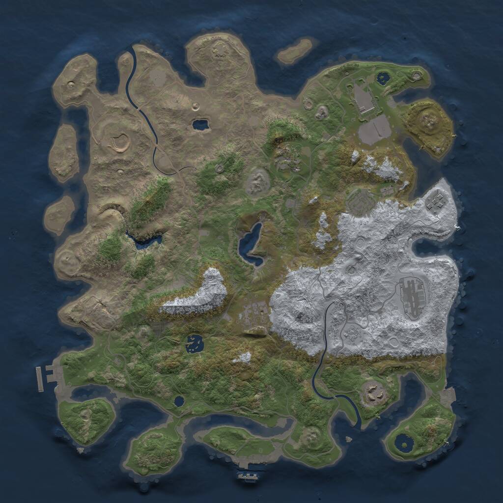 Rust Map: Procedural Map, Size: 4000, Seed: 1741928073, 15 Monuments