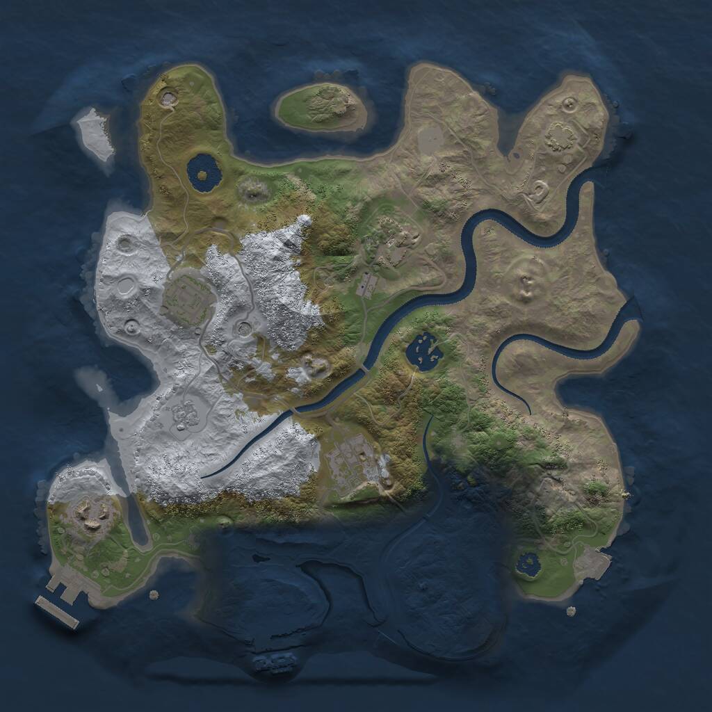 Rust Map: Procedural Map, Size: 3000, Seed: 784623, 11 Monuments