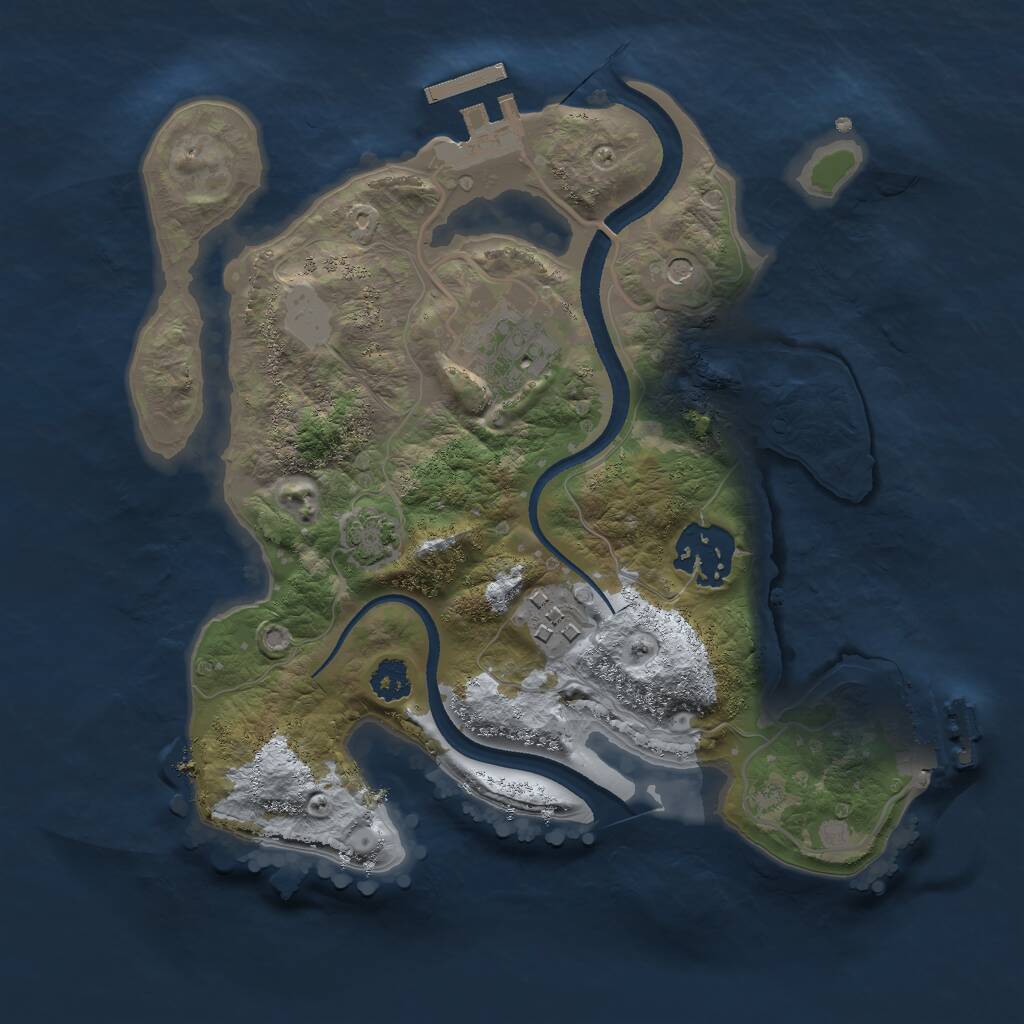 Rust Map: Procedural Map, Size: 2500, Seed: 16579, 8 Monuments