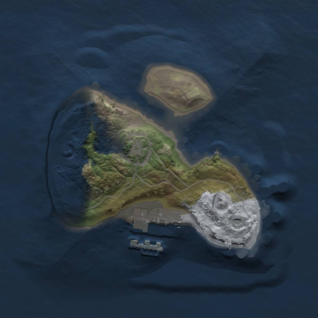 Rust Map: Procedural Map, Size: 1500, Seed: 2629, 3 Monuments