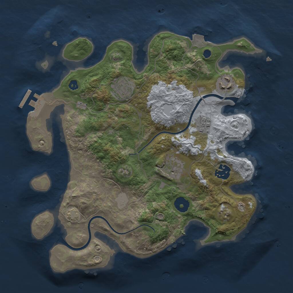 Rust Map: Procedural Map, Size: 2950, Seed: 415695625, 8 Monuments