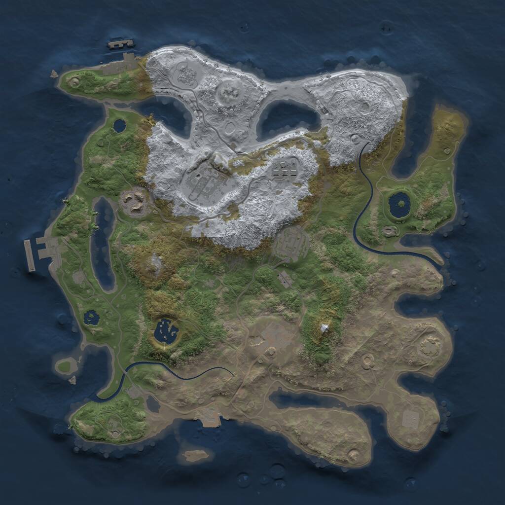 Rust Map: Procedural Map, Size: 3200, Seed: 23124, 11 Monuments
