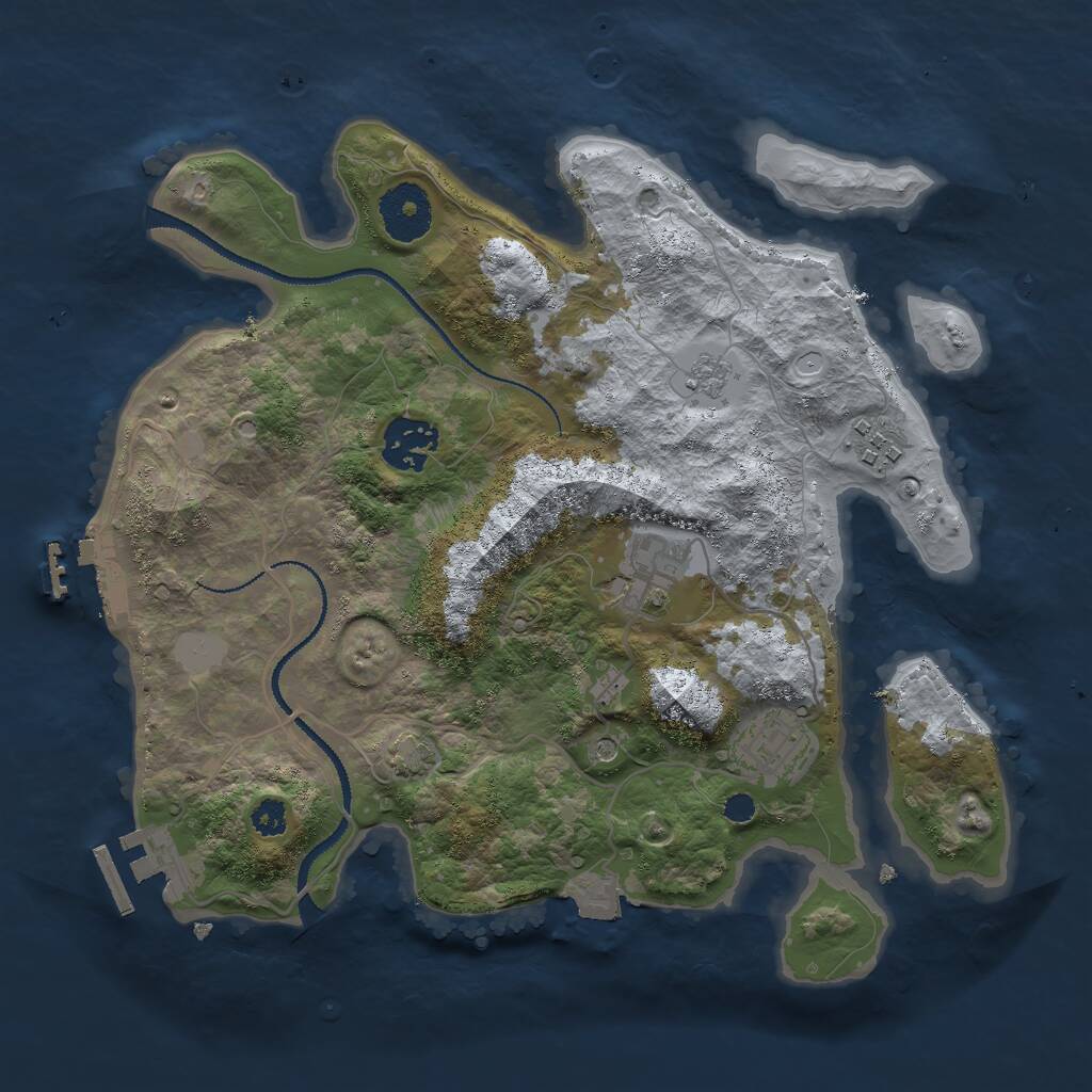 Rust Map: Procedural Map, Size: 3000, Seed: 963161267, 10 Monuments