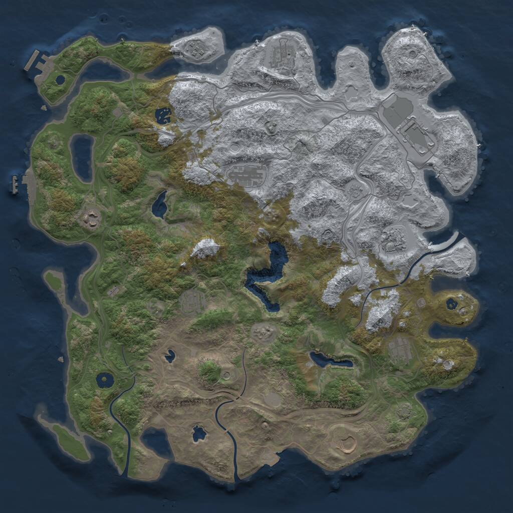 Rust Map: Procedural Map, Size: 4500, Seed: 1849776, 16 Monuments