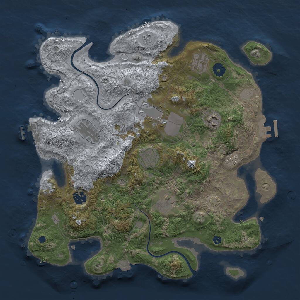 Rust Map: Procedural Map, Size: 3500, Seed: 179827934, 14 Monuments