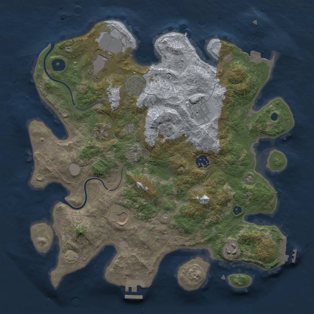 Rust Map: Procedural Map, Size: 3600, Seed: 3350, 14 Monuments