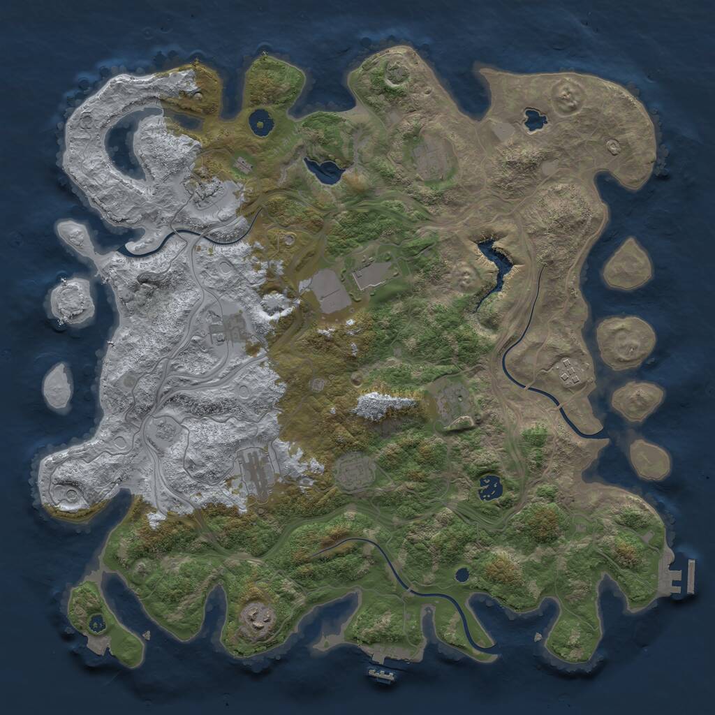 Rust Map: Procedural Map, Size: 4250, Seed: 13909, 16 Monuments