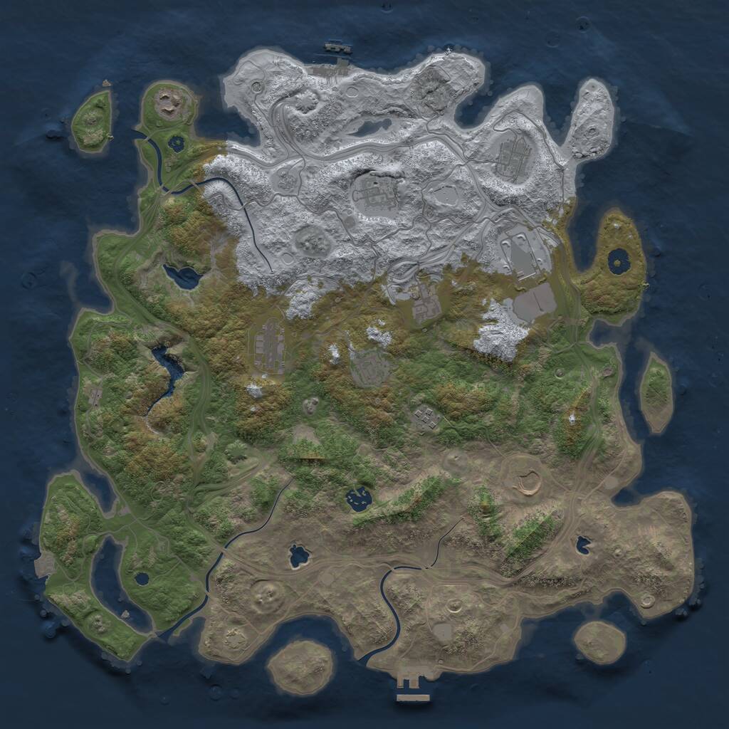 Rust Map: Procedural Map, Size: 4500, Seed: 1534542756, 16 Monuments