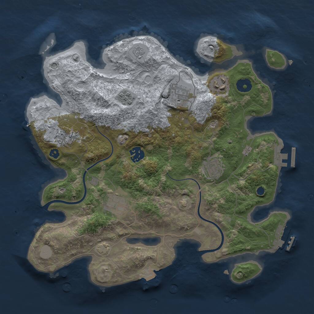 Rust Map: Procedural Map, Size: 3200, Seed: 11572, 13 Monuments