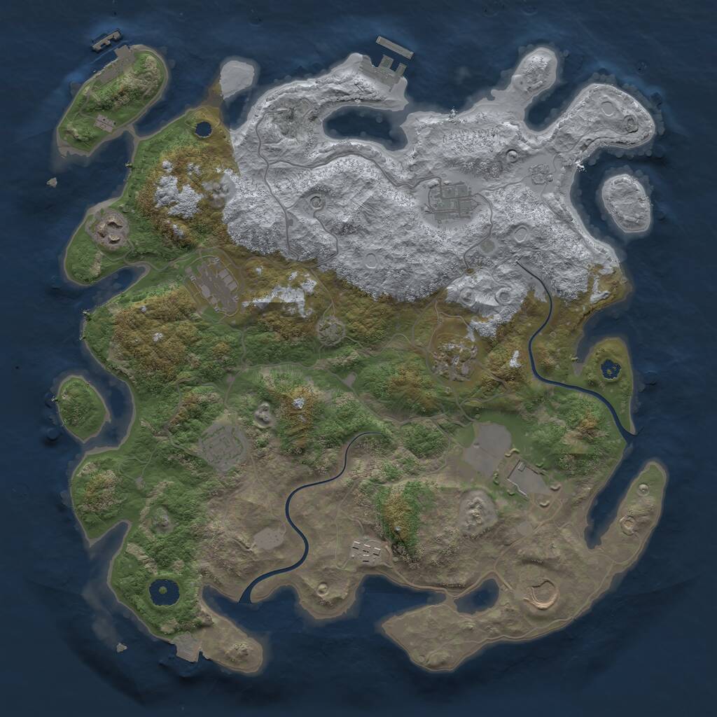 Rust Map: Procedural Map, Size: 3750, Seed: 1653702970, 14 Monuments