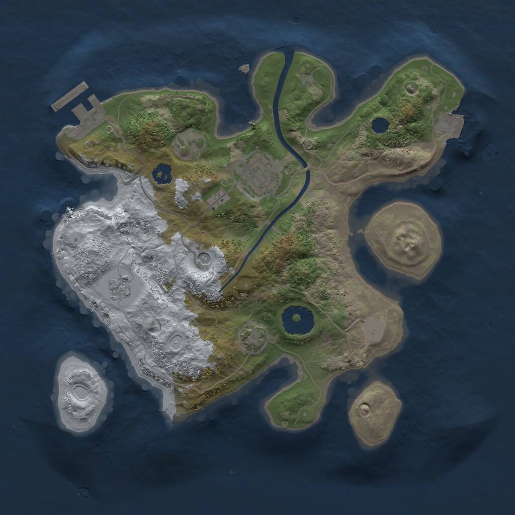 Rust Map: Procedural Map, Size: 2495, Seed: 588593, 6 Monuments