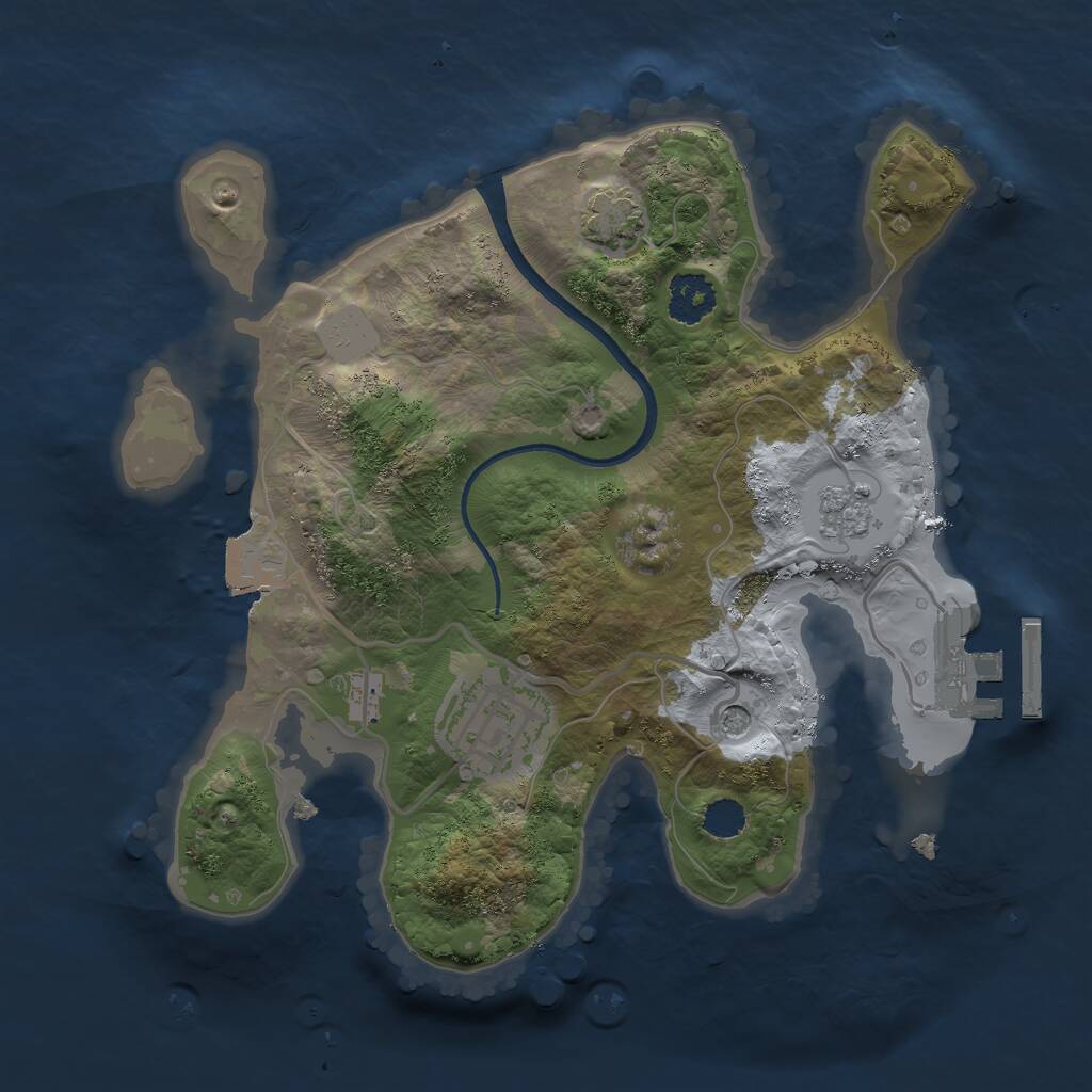 Rust Map: Procedural Map, Size: 2200, Seed: 1870929678, 6 Monuments