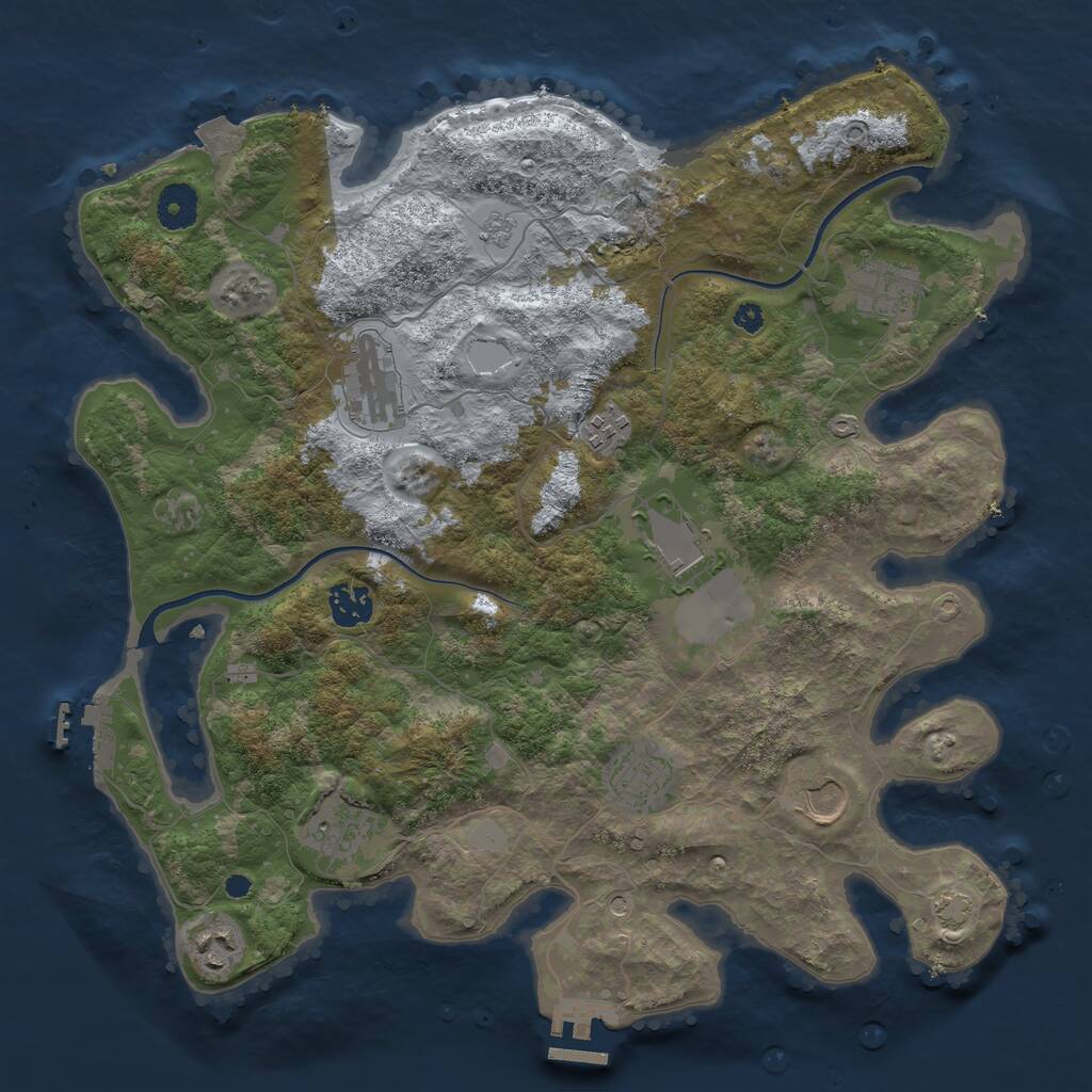 Rust Map: Procedural Map, Size: 3700, Seed: 6656523, 15 Monuments
