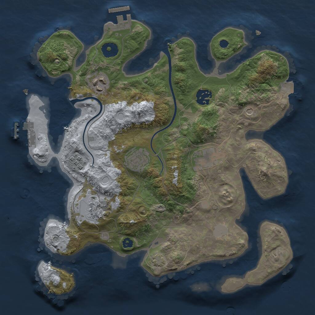 Rust Map: Procedural Map, Size: 3000, Seed: 521790257, 11 Monuments