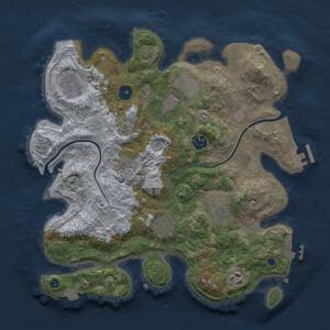 Thumbnail Rust Map: Procedural Map, Size: 3500, Seed: 94622842, 14 Monuments