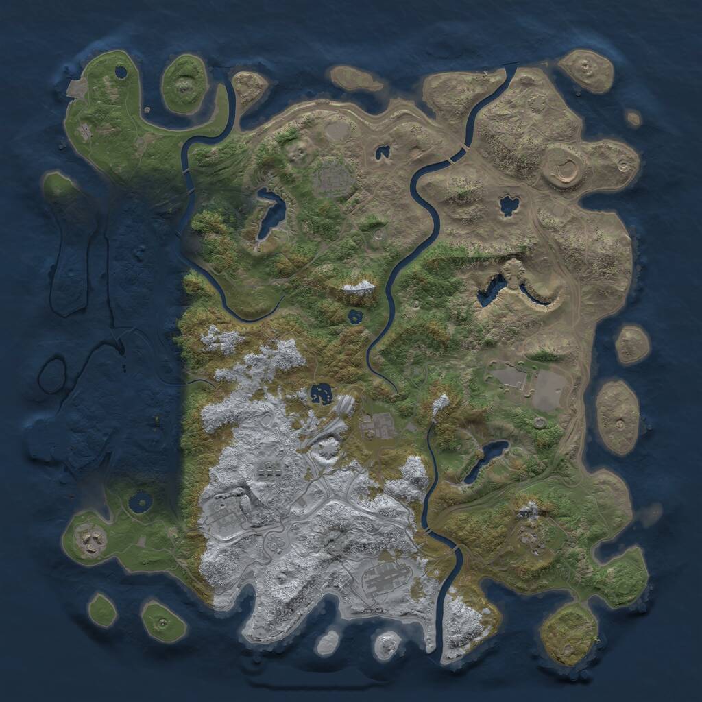 Rust Map: Procedural Map, Size: 4650, Seed: 623567274, 15 Monuments